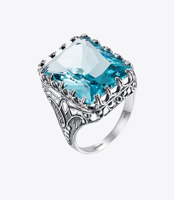 Blue Finger Ring